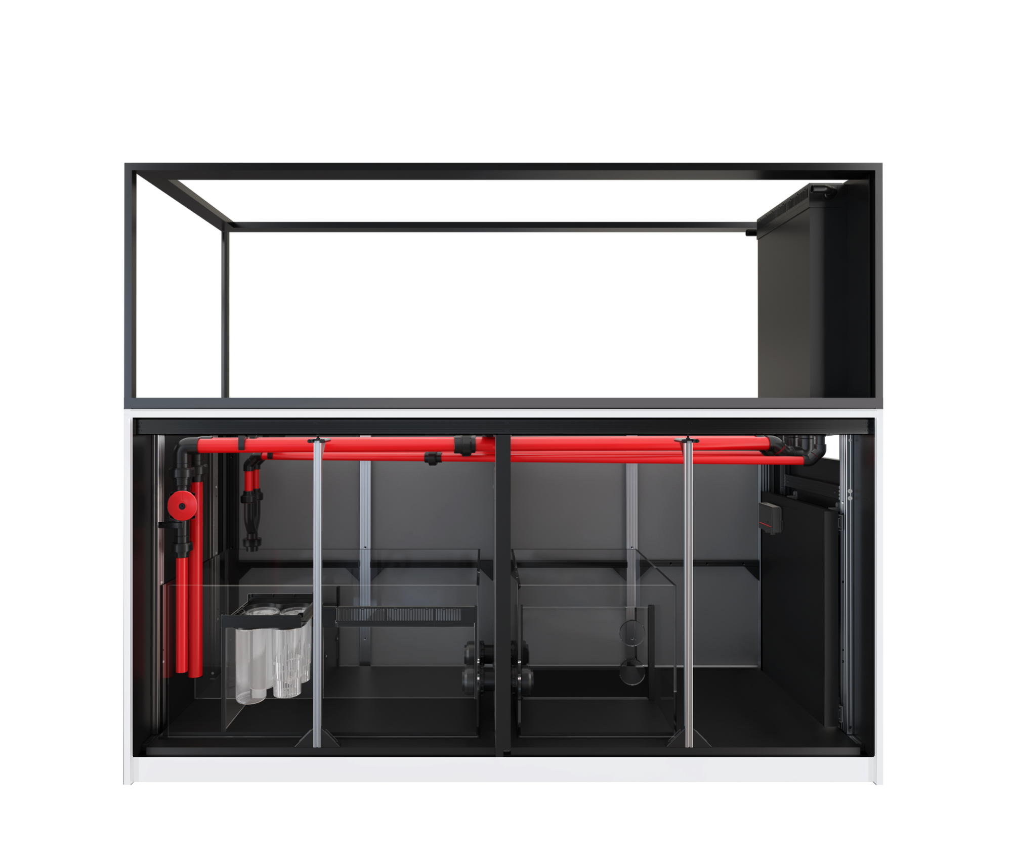 Aquarium Red Sea Reefer Peninsula S-950 G3 avec meuble blanc — péninsule récifale 947 L