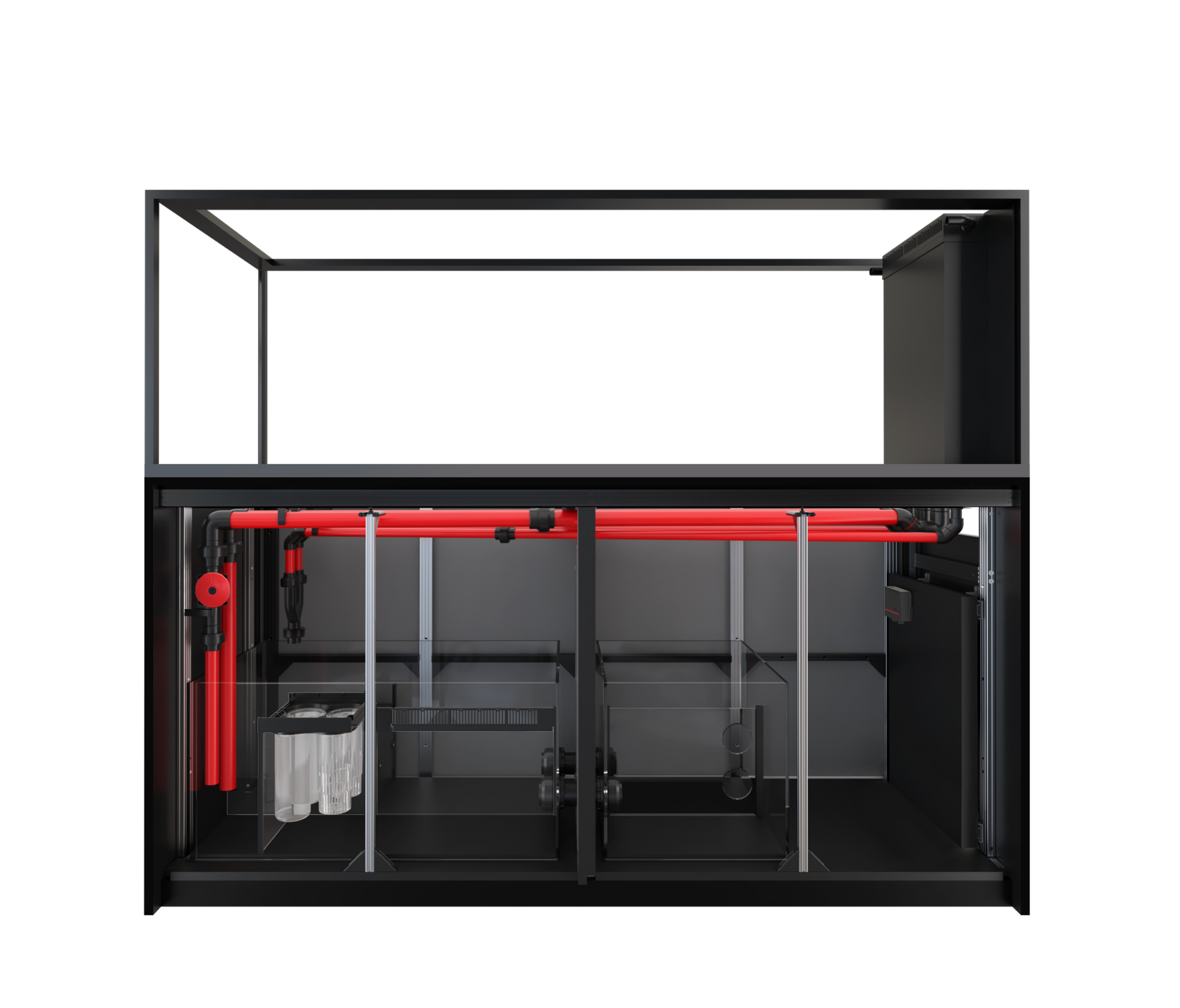 Aquarium Red Sea Reefer Peninsula S-950 G3 avec meuble noir — péninsule récifale 947 L