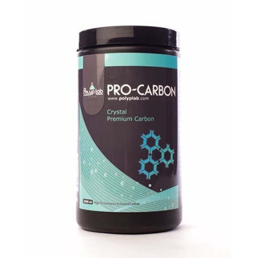 Pot noir Polyplab Pro Carbon 1000 ml charbon actif haute performance aquarium récifal