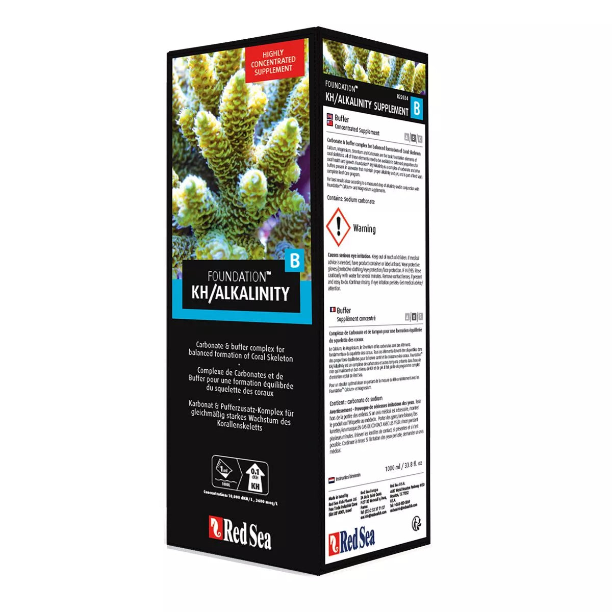 Red Sea Foundation B (Alk) 500ml – Stabilisateur d’Alcalinité pour Aquariums Récifaux