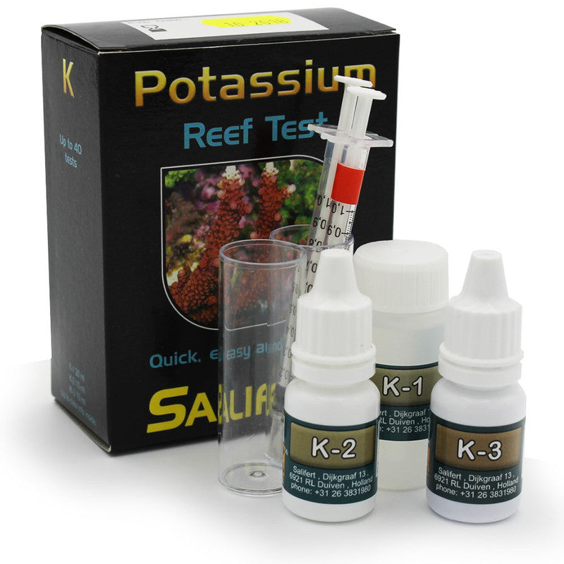 Salifert Potassium Reef Test Kit pour mesurer le potassium dans les aquariums récifaux.
