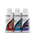 Seachem SureStart — the three 100 ml bottles in the pack: Prime, Stability and Pristine