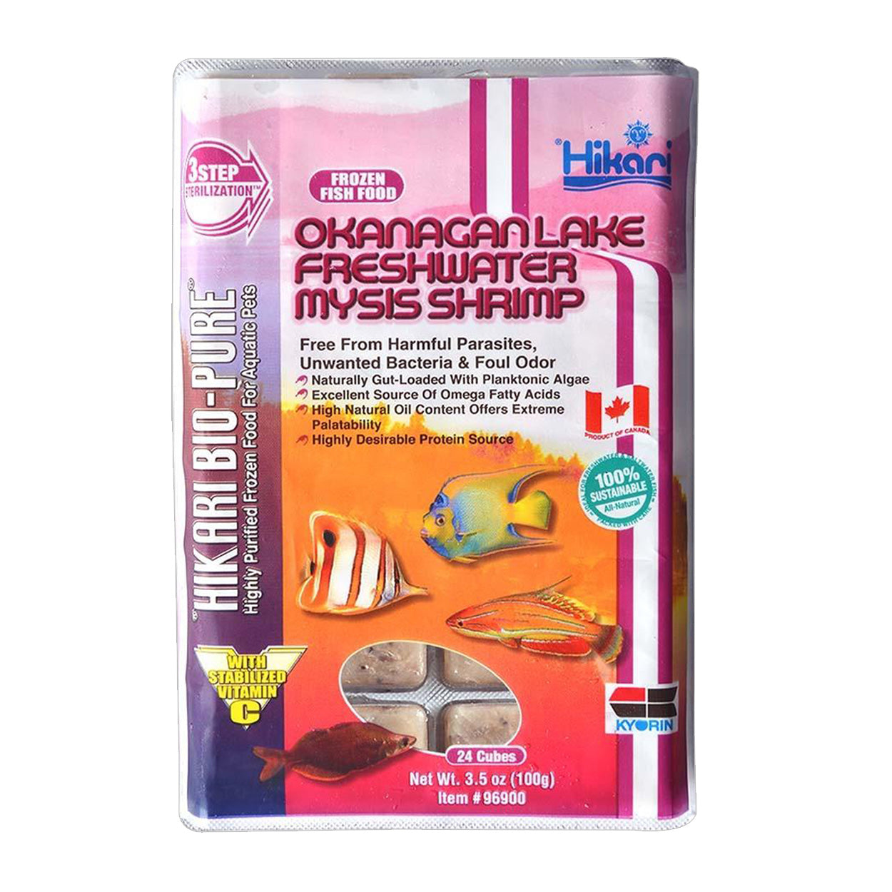 Hikari Bio-Pure Congelé (Okanagan Lake Freshwater) Crevettes Mysis - Cubes - 3.5 oz