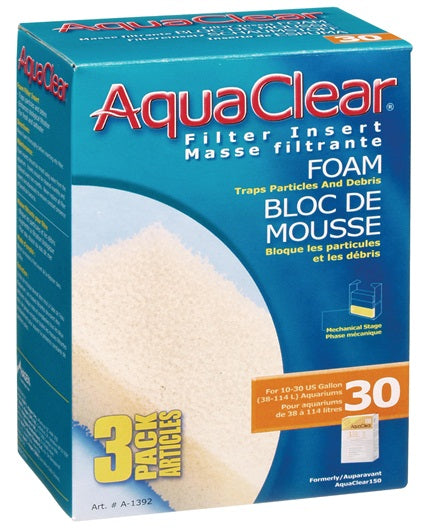 AquaClear Bloc de mousse filtrante pour 30-150, paquet de 3