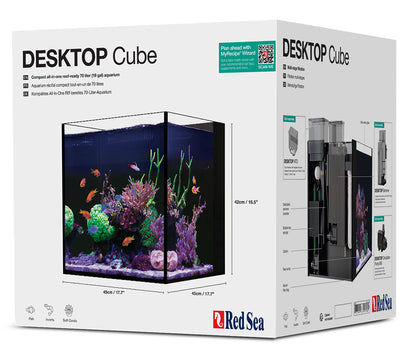 Red Sea Desktop Cube with Cabinet - Black 70Litre/18.5gallon