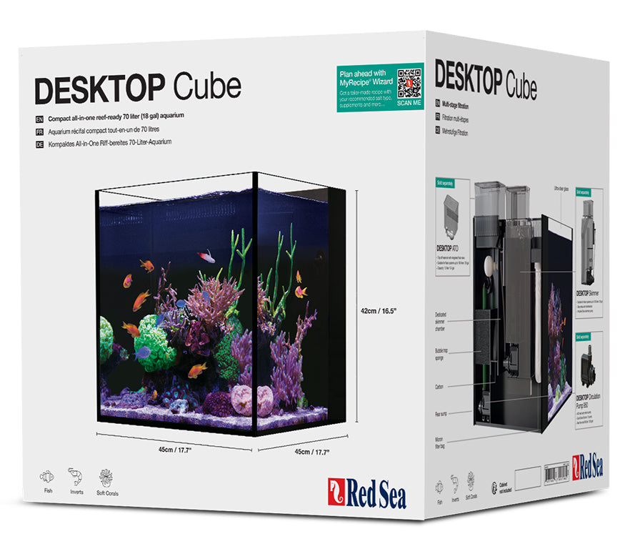 Red Sea Desktop Cube with Cabinet - White 70Litre/18.5gallon