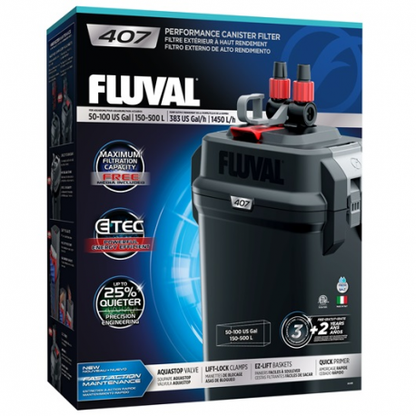 Fluval 407 Performance Filtres Extérieurs, up to 500 L (100 US gal)